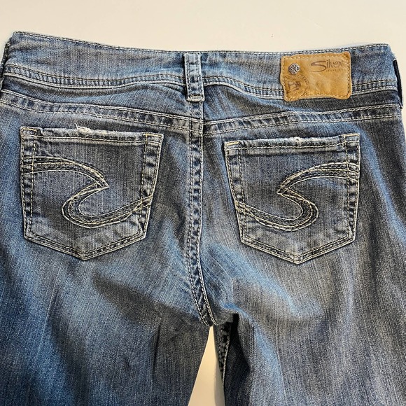 Silver Suki Bootcut Flared Jeans Womens W29/L30 Embroidered Stretch Boot Leg - Picture 4 of 15